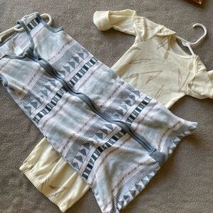 0-6m & 3m Baby Sleep Sack & Cream Footed Reed Gown The Peanutshell & Carters